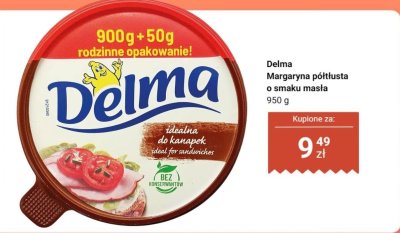 Margaryna półtłusta o smaku masła promocja w Dino