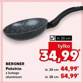 Patelnia aluminiowa 24 cm czarna Bergner promocja