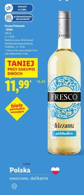 Wino Fresco Frizzante białe półsłodkie 750 ml promocja