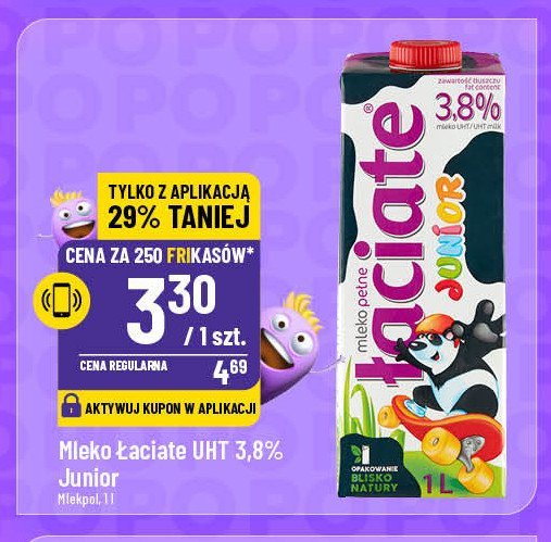 Mleko 3.8% Łaciate junior promocja