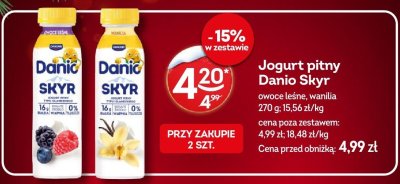Jogurt pitny Danio Skyr owoce leśne, wanilia promocja w Żabka