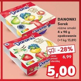 Serek banan-truskawka-wanilia Danone danonki promocja