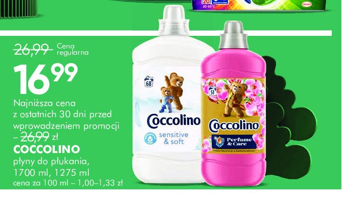 Płyn do płukania tkanin COCCOLINO SENSITIVE promocja