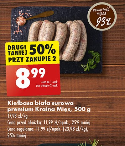 Kiełbasa biała surowa Kraina mięs promocja