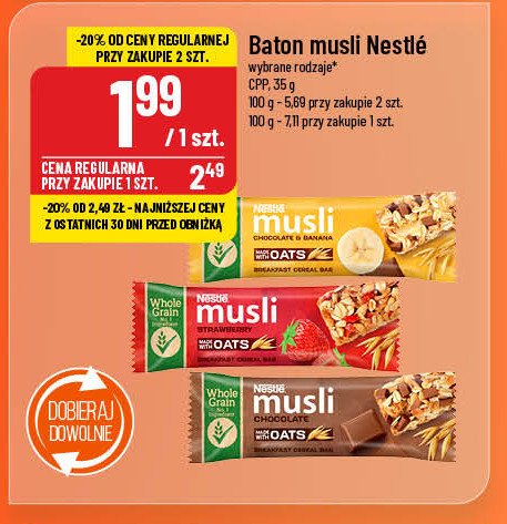 Baton czekolada z bananami Musli (nestle) promocja