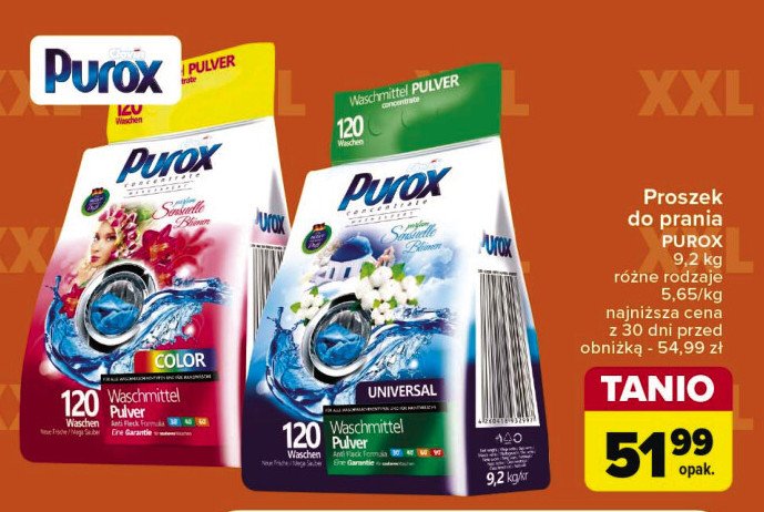 Proszek do prania white PUROX SENSUELLE BLUMEN promocja