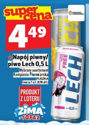 Napój piwny/piwo Lech 0,5l promocja w TOPAZ