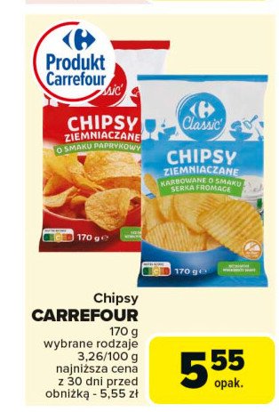 Chipsy paprykowe Carrefour promocja w Carrefour