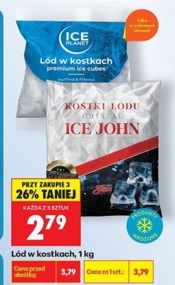 Lód w kostkach Ice John 1kg promocja w Biedronka