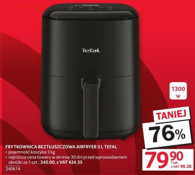 Frytkownica beztłuszczowa TEFAL AIRFRYER 3 L promocja w Selgros