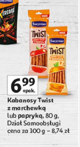Kabanosy drobiowo- wieprzowe z papryką Tarczyński twist promocja