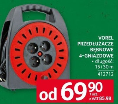 Przedłużacz bębnowy 4-gniazdowy 15/30 m promocja w Selgros