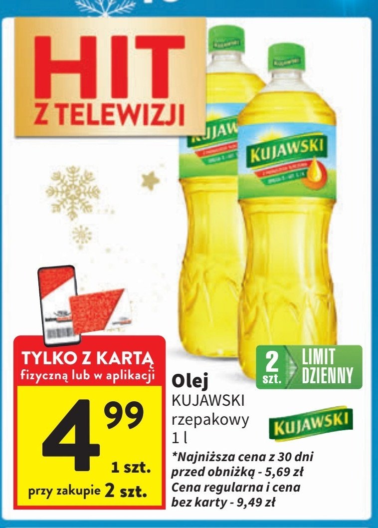 Olej rzepakowy Kujawski Kujawski kruszwica promocja w Intermarche