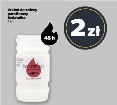 Wkład do zniczy parafinowy  promocja w Netto