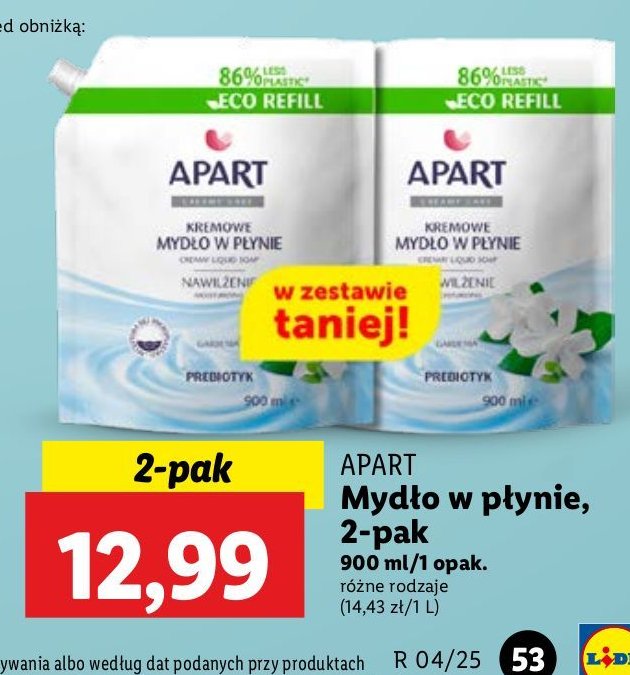 Mydło w płynie nawilżenie Apart creamy care Apart natural promocja w Lidl