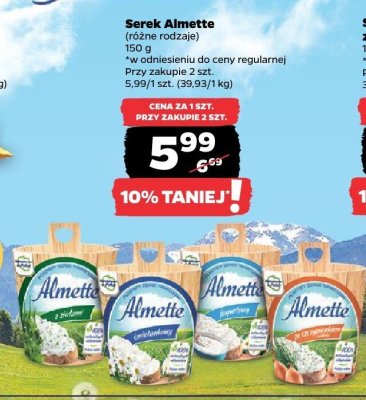 Serek Almette różne rodzaje promocja w Netto