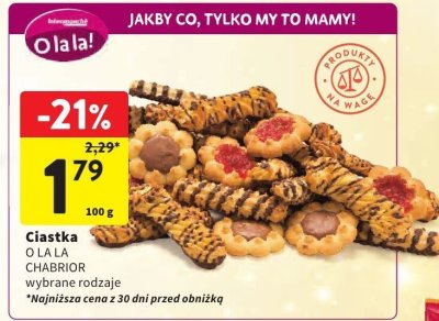 Ciastka O la la Chabrior wybrane rodzaje promocja w Intermarche