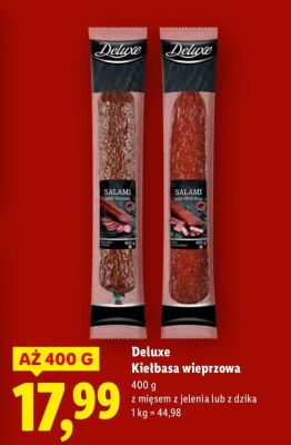 Kiełbasa wieprzowa Deluxe promocja w Lidl