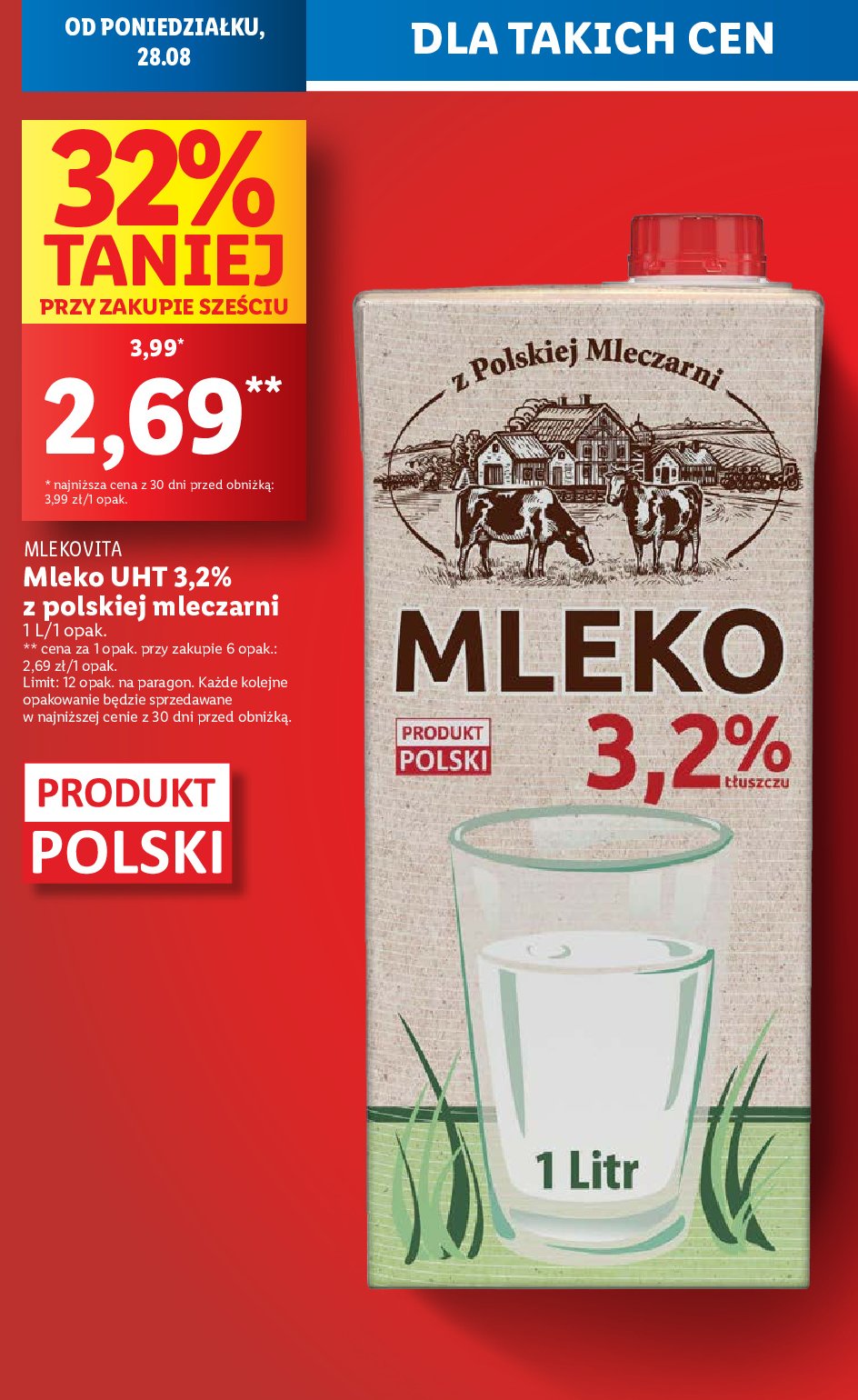 Mleko 3.2 % promocja