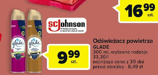 Odświeżacz powietrza sensual sandalwood & jasmine Glade by brise promocja