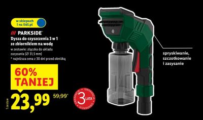 Dysza PARKSIDE do czyszczenia 3 w 1 ze zbiornikiem na wodę promocja w Lidl