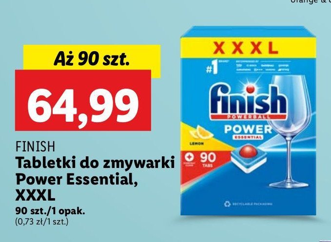 Tabletki do zmywarek lemon Finish power essential promocja