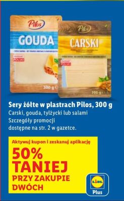 Sery żółte w plastrach Carski, gouda, tylżycki lub salami promocja w Lidl