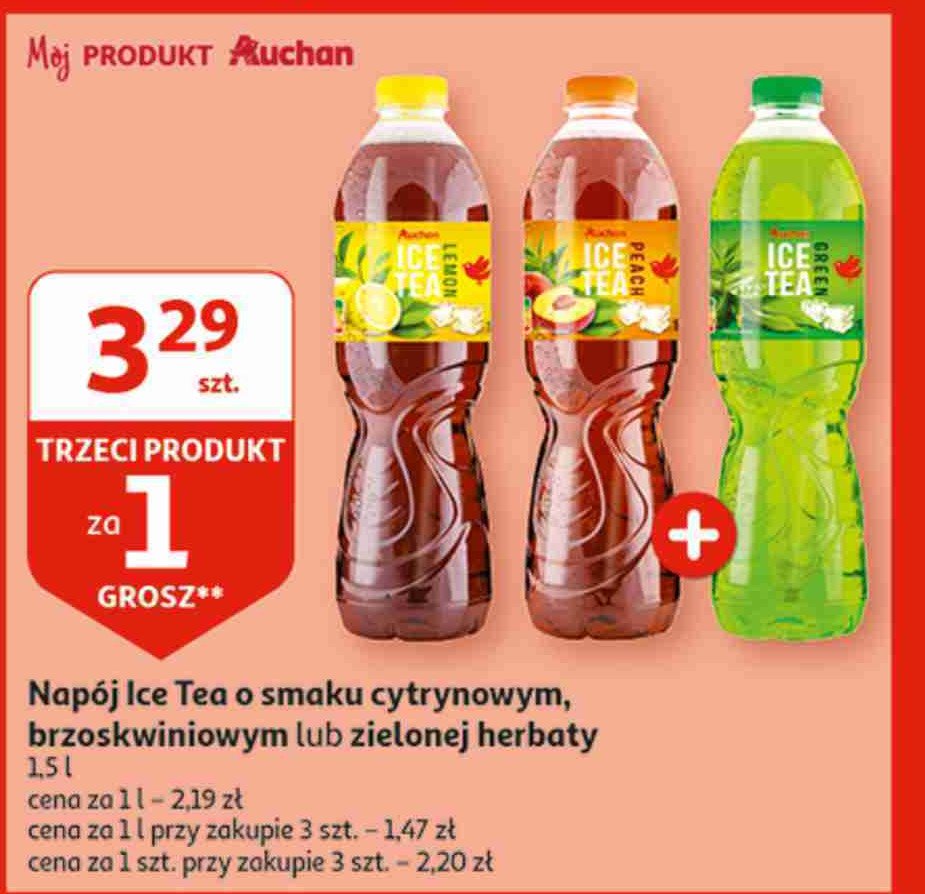 Ice tea cytrynowa Auchan promocja