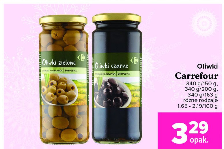 Oliwki zielone hojiblanca bez pestek Carrefour promocja