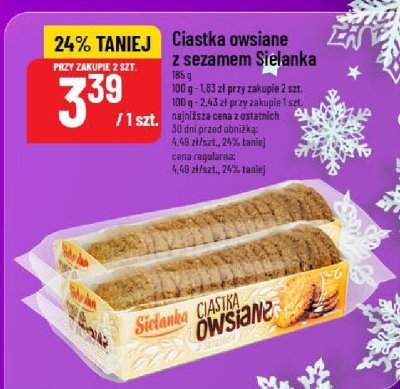 Ciastka owsiane z sezamem Sielanka promocja w POLOmarket