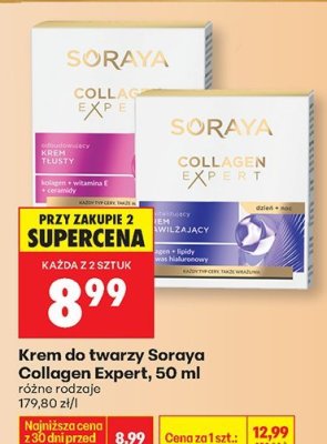 Krem do twarzy Soraya Collagen Expert 50 ml, różne rodzaje promocja w Biedronka