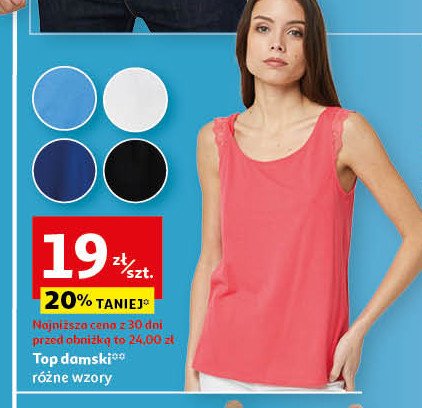 Top damski bez rękawów Auchan inextenso promocja