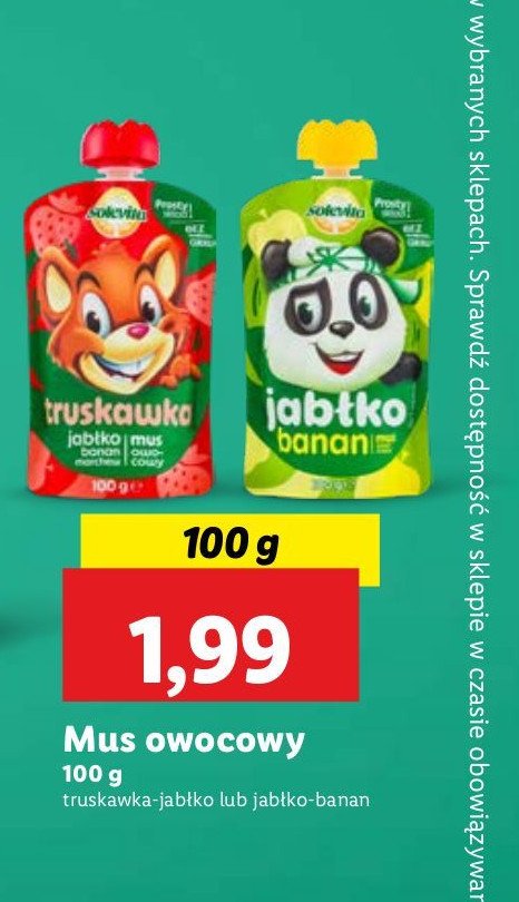 Mus truskawka-jab艂ko Solevita promocja