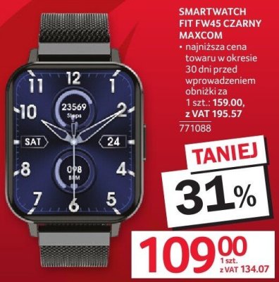 Smartwatch FIT FW45 czarny MAXCOM promocja w Selgros