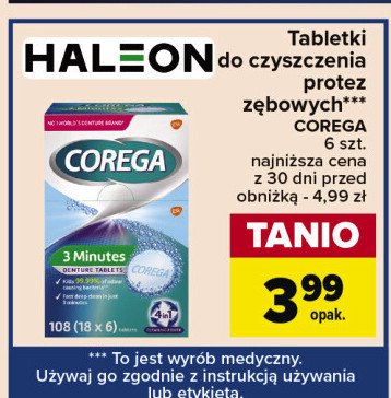Tabletki do czyszczenia protez Corega promocja w Carrefour
