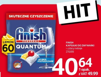 Kapsułki do zmywarki Finish Quantum 60 szt. promocja w Selgros