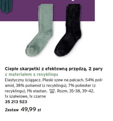Skarpetki ciepłe z efektowną przędzą, 2 pary promocja w Tchibo