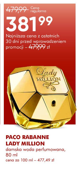 Woda perfumowana Paco rabanne lady million promocja