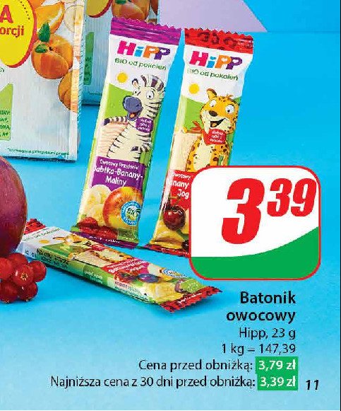 Batonik banany-wiśnie-jogurt Hipp owocowy przyjaciel promocja