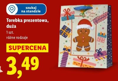 Torebka prezentowa duża różne rodzaje promocja w Lidl