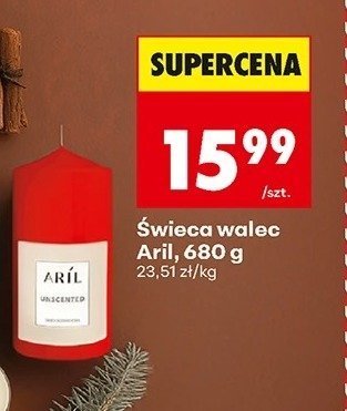Świeca walec Aril 680 g promocja w Biedronka