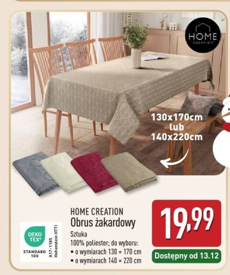 Obrus zakardowy HOME CREATION promocja w Aldi