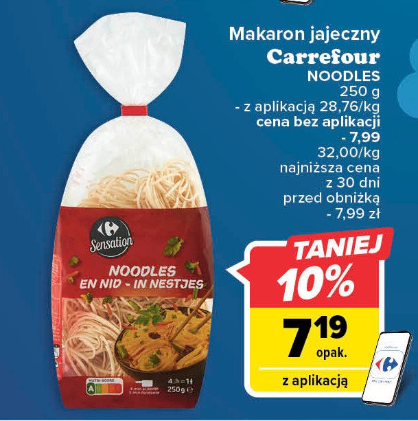Makaron noodle Carrefour sensation promocja