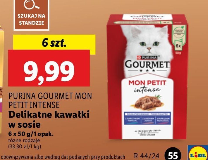 Karma dla kota wołowina + cielęcina + jagnięcina Purina gourmet mon petit promocja