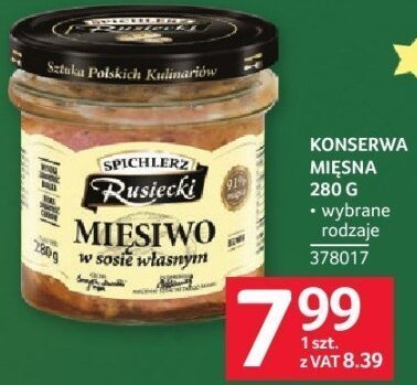 Konserwa mięsna Rustecki 280 g różne rodzaje promocja w Selgros
