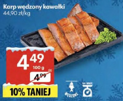 Karp wędzony kawałki promocja w Delikatesy Centrum
