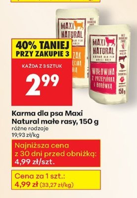 Karma dla psa Maxi Natural małe rasy promocja w Biedronka