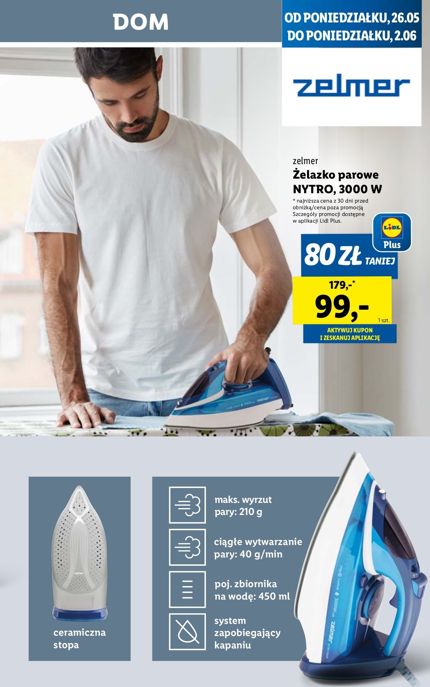 Żelazko nytro 3000w Zelmer promocja w Lidl