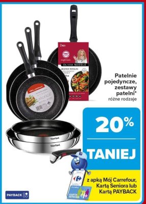 Patelnie pojedyncze, zestawy patelni różne rodzaje promocja w Carrefour Market