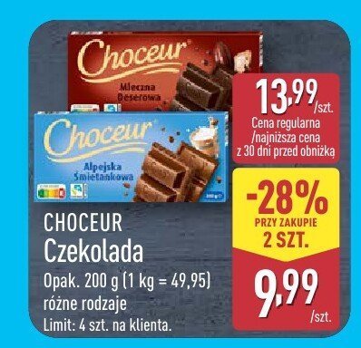 Czekolada różne rodzaje promocja w Aldi